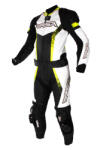 RSA Imola 2 kétrészes motoros bőr kombi fekete-fehér-fluo sárga