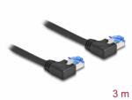 Delock Cablu de retea RJ45 Cat. 6A LSOH SFTP unghi 90 grade stanga 3m Negru, Delock 80212 (80212)
