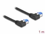 Delock Cablu de retea RJ45 Cat. 6A LSOH SFTP unghi 90 grade stanga 1m Negru, Delock 80210 (80210)