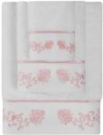 SOFT COTTON DIARA fürdőlepedő 85x150 cm-es Fehér-rózsaszín hímzés / Pink embroidery
