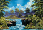 Schmidt Spiele - Puzzle Bob Ross: Cascada în poiană - 1 000 piese Puzzle