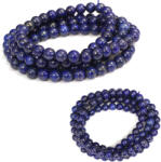  Bratara 3 Wrap Tip Mala din Lapis Lazuli Natural Rotunda 6-6, 9 mm - 1 Buc