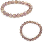  Bratara din Cuart cu Lepidolit Naturale - Diametru 56 mm - Rotunda 7, 6-8, 5 mm - 1 Buc