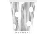Godan B&C Polka Dots Silver, Ezüst papír pohár 6 db-os 266 ml (MLG128178)