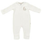 BabyCosy Salopeta cu fermoar Girafa, BabyCosy, 100% bumbac organic, Ecru (Marime: 12-18 Luni) (BC-CSY3041-12)