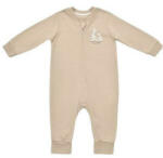 BabyCosy Salopeta cu fermoar Girafa, BabyCosy, 100% bumbac organic, Mink (Marime: 12-18 Luni) (BC-CSY3042-12)