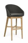 Bizzotto Set 2 scaune bar lemn maro textil gri Coachella 56x57x110 cm (0804737)