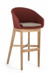 Bizzotto Set 2 scaune bar lemn maro textil rosu Coachella 56x57x110 cm (0804775)
