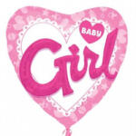 BSM Balon folie gender reveal inima Baby Girl 85 x 80 cm (B1)