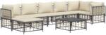vidaXL Set mobilier de grădină cu perne, 8 piese, antracit, poliratan (3186776)