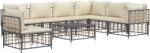 vidaXL Set mobilier de grădină cu perne, 8 piese, antracit, poliratan (3186768)