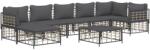 vidaXL Set mobilier de grădină cu perne, 8 piese, antracit, poliratan (3186777)
