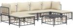 vidaXL Set mobilier de grădină cu perne, 7 piese, antracit, poliratan (3186780)