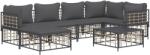 vidaXL Set mobilier de grădină cu perne, 7 piese, antracit, poliratan (3186773)