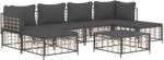 vidaXL Set mobilier de grădină cu perne, 7 piese, antracit, poliratan (3186781)