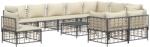 vidaXL Set mobilier de grădină cu perne, 11 piese, antracit, poliratan (3186806)