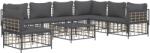 vidaXL Set mobilier de grădină cu perne, 8 piese, antracit, poliratan (3186769)