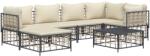vidaXL Set mobilier de grădină cu perne, 7 piese, antracit, poliratan (3186772)