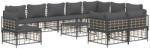 vidaXL Set mobilier de grădină cu perne, 11 piese, antracit, poliratan (3186807)