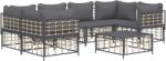 vidaXL Set mobilier de grădină cu perne, 7 piese, antracit, poliratan (3186799)