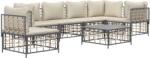 vidaXL Set mobilier de grădină cu perne, 7 piese, antracit, poliratan (3186766)
