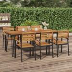 vidaXL Masă grădină picioare formă ac de păr 200x90x75 cm, lemn acacia (319522)