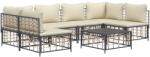 vidaXL Set mobilier de grădină cu perne, 7 piese, antracit, poliratan (3186788)