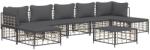 vidaXL Set mobilier de grădină cu perne, 8 piese, antracit, poliratan (3186785)