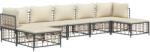vidaXL Set mobilier de grădină cu perne, 7 piese, antracit, poliratan (3186782)