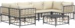 vidaXL Set mobilier de grădină cu perne, 7 piese, antracit, poliratan (3186798)