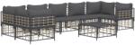 vidaXL Set mobilier de grădină cu perne, 8 piese, antracit, poliratan (3186803)
