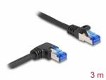 Delock Cablu de retea RJ45 Cat. 6A SFTP LSOH drept/unghi 90 grade dreapta 3m Negru, Delock 80224 (80224)