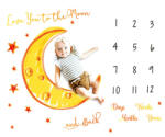drool Paturica Milestone plusata pentru fotografii memorabile Luna Galbena (2lun1) Lenjerii de pat bebelusi‎, patura bebelusi