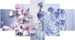 Carat. art Set 5 goblenuri cu diamante carat. art, fara sasiu, Paun cu flori, 100x55 cm (0164100)