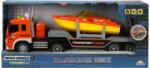 Sunman Camion de tractat cu lumini si sunete, Barca, Maxx Wheels, 1: 16, Portocaliu