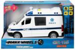Sunman Masina de politie cu lumini si sunete Maxx Wheels, 1: 16, Alb-Albastru