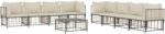 vidaXL Set mobilier de grădină cu perne, 9 piese, antracit, poliratan (3186708)