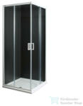 Jika Lyra Plus 90x90 szögletes tolóajtós zuhanykabin átlátszó üveggel, ezüst profillal H2513820006681 (H2513820006681)