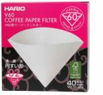 HARIO Filtre de hârtie Hario V60-02 40 buc, alb (VCF-02-40W)