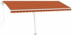  Vidaxl narancssárga-barna szélérzékelős és LED-es napellenző 500x350cm 3069675