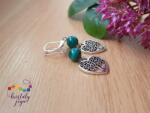 Kristály Jóga Shop Malachit 8 mm-es ásvány fülbevaló szív életfa medállal