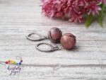 Kristály Jóga Shop Rodonit 10 mm-es nemesacél ásvány fülbevaló