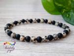 Kristály Jóga Shop Dalmata jáspis 6 mm-es férfi ásvány karkötő, matt ónixal