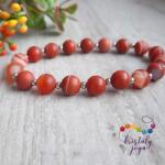 Kristály Jóga Shop Narancs achát 8 mm-es matt ásvány karkötő, köztesekkel