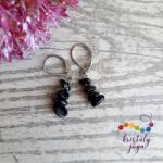 Kristály Jóga Shop Fekete turmalin szemcse ásvány fülbevaló