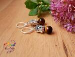 Kristály Jóga Shop Tigrisszem 8 mm-es ezüst ásvány fülbevaló Buddhával