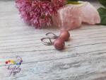 Kristály Jóga Shop Rózsaszín rodonit 10 mm-es nemesacél ásvány fülbevaló