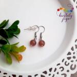 Kristály Jóga Shop Eperkvarc 8 mm-es ásvány fülbevaló - kristalyjogashop - 1 399 Ft