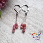 Kristály Jóga Shop Rózsaszín (vörös) turmalin 4 mm-es fazettált ásvány fülbevaló