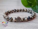 Kristály Jóga Shop Dalmata jáspis 8mm-es férfi ásvány karkötő végtelen csomóval